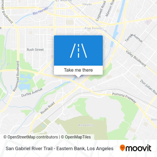 Mapa de San Gabriel River Trail - Eastern Bank