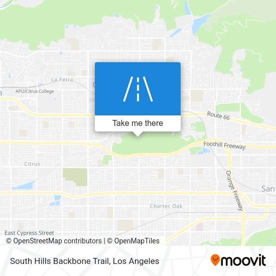 South Hills Backbone Trail map