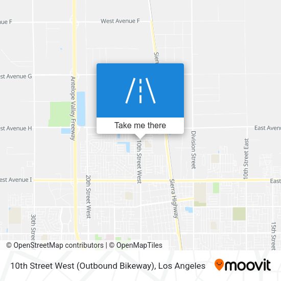 10th Street West (Outbound Bikeway) map