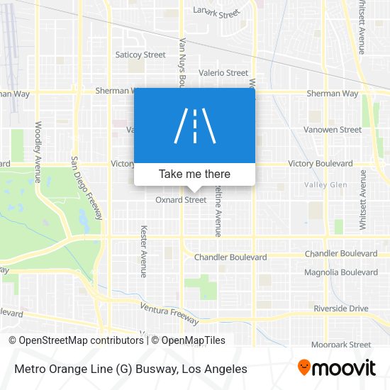 Mapa de Metro Orange Line (G) Busway