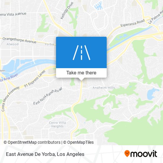 Mapa de East Avenue De Yorba