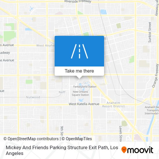 Mapa de Mickey And Friends Parking Structure Exit Path