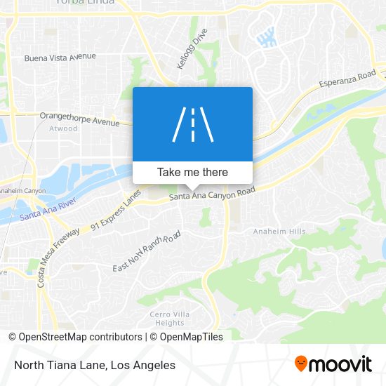 North Tiana Lane map