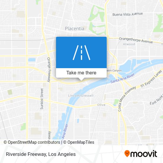 Mapa de Riverside Freeway