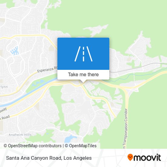 Mapa de Santa Ana Canyon Road