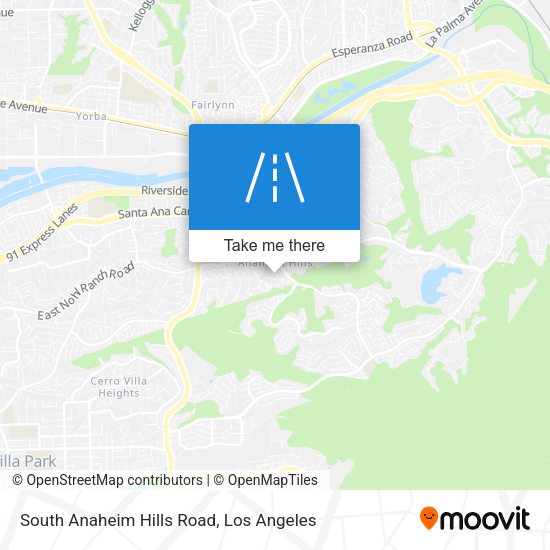 South Anaheim Hills Road map