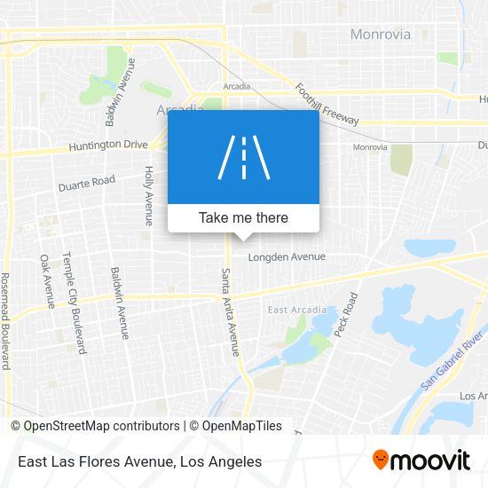 East Las Flores Avenue map