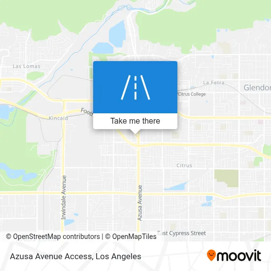 Azusa Avenue Access map