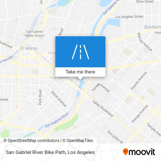 San Gabriel River Bike Path map