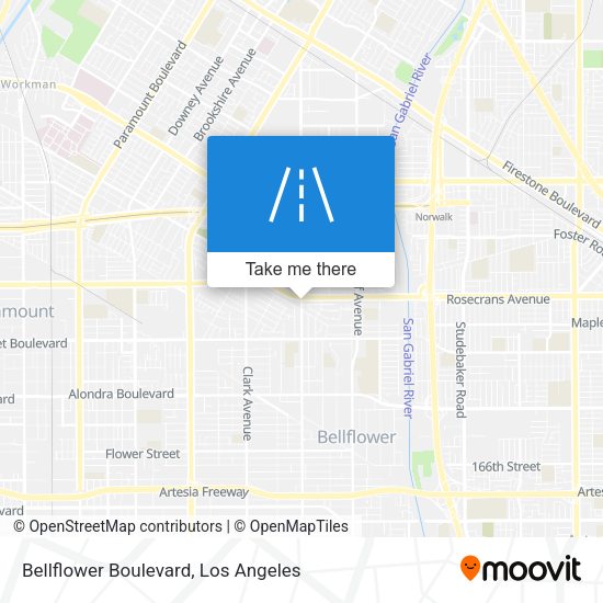 Bellflower Boulevard map