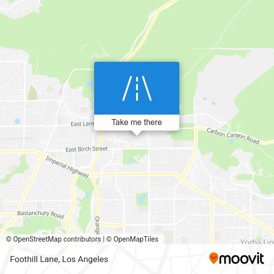 Foothill Lane map