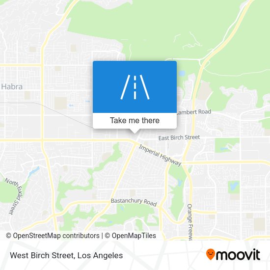 West Birch Street map