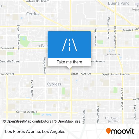 Los Flores Avenue map
