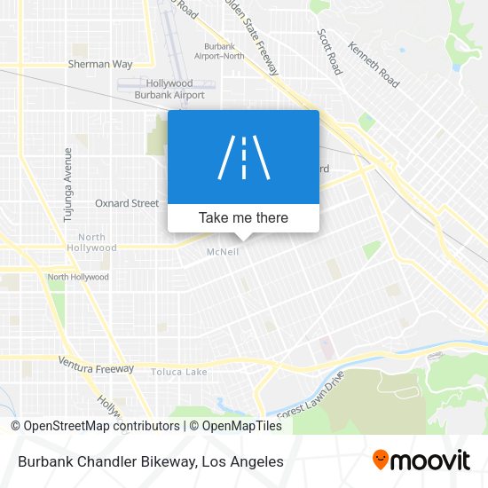 Mapa de Burbank Chandler Bikeway