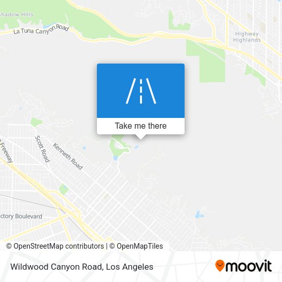 Wildwood Canyon Road map