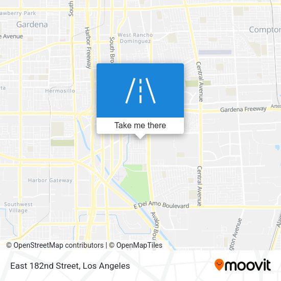 East 182nd Street map
