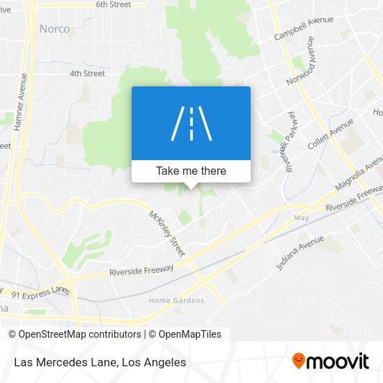 Las Mercedes Lane map