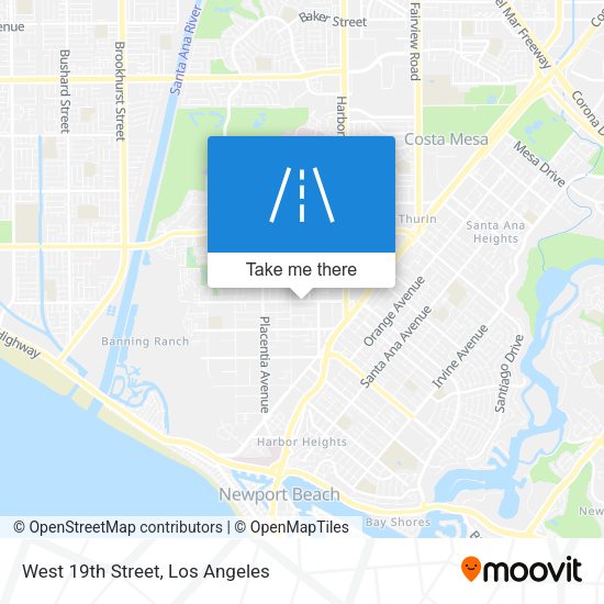 West 19th Street map