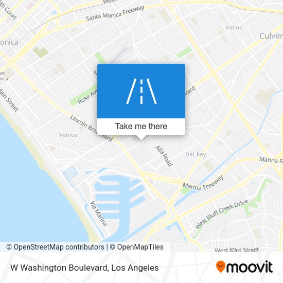 W Washington Boulevard map