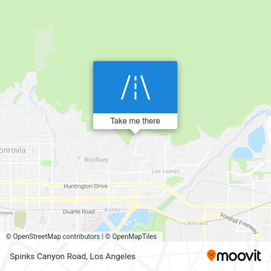 Spinks Canyon Road map