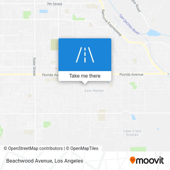 Beachwood Avenue map