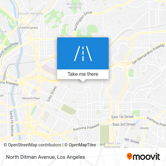 North Ditman Avenue map