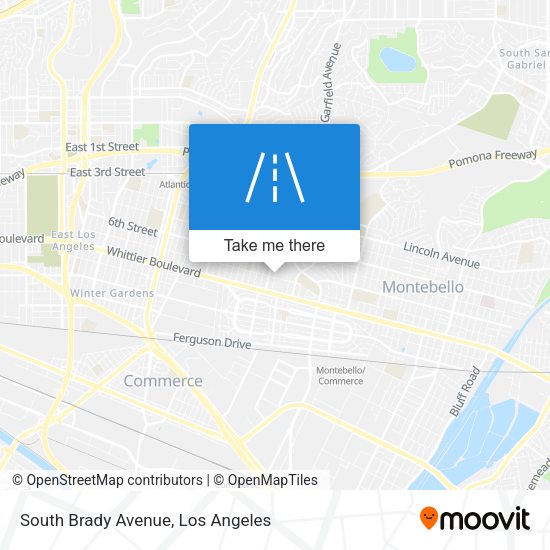South Brady Avenue map
