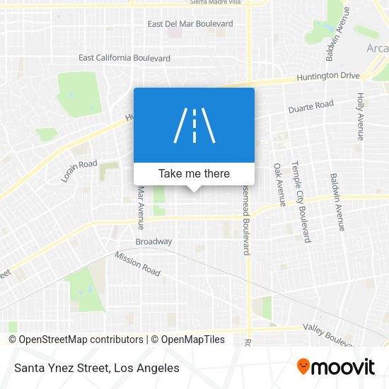 Santa Ynez Street map