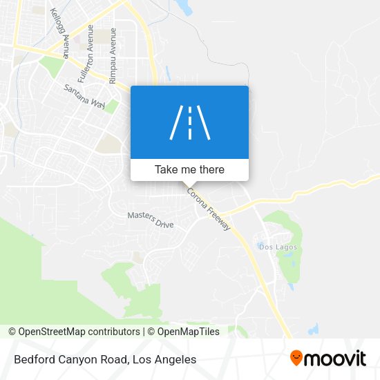 Bedford Canyon Road map
