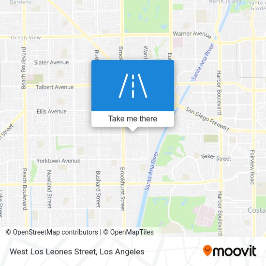 West Los Leones Street map
