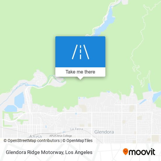 Glendora Ridge Motorway map