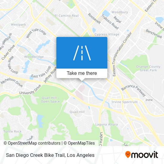 San Diego Creek Bike Trail map