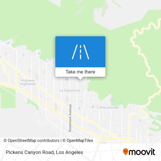 Pickens Canyon Road map
