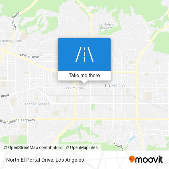 North El Portal Drive map