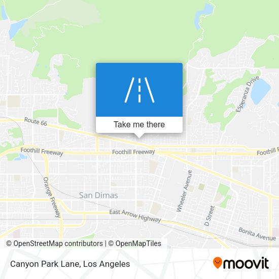 Canyon Park Lane map