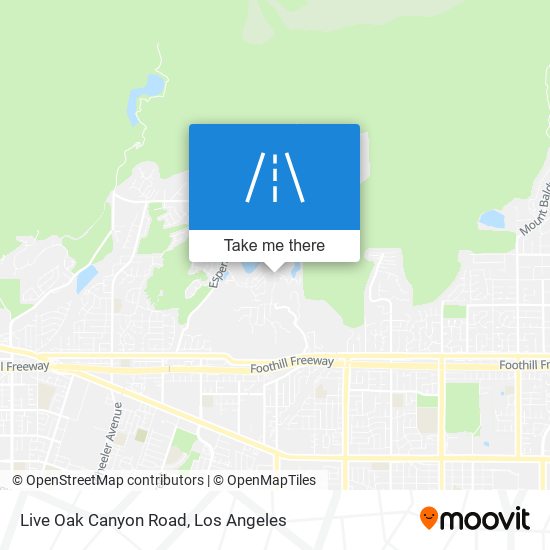 Live Oak Canyon Road map