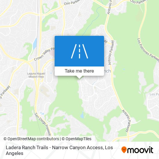 Ladera Ranch Trails - Narrow Canyon Access map