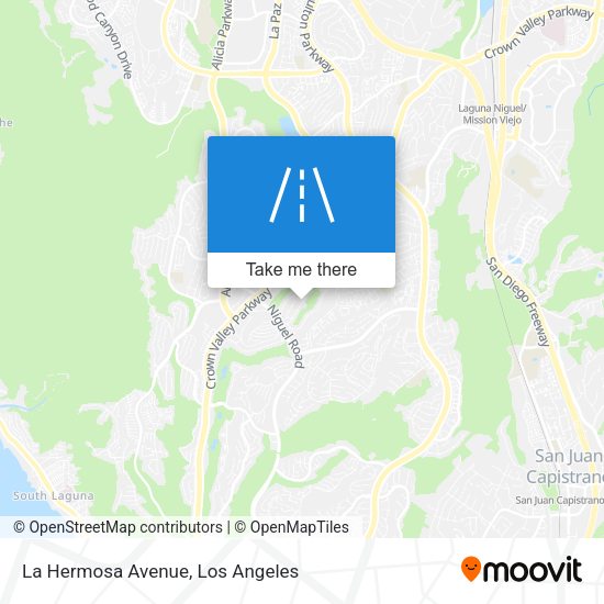 La Hermosa Avenue map