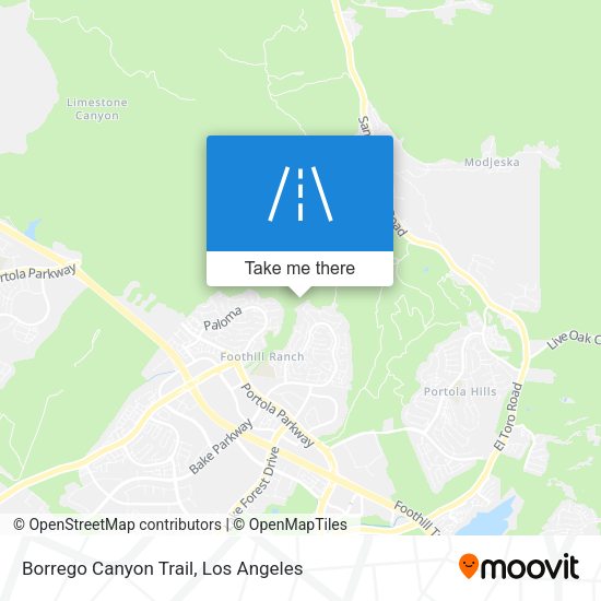 Mapa de Borrego Canyon Trail
