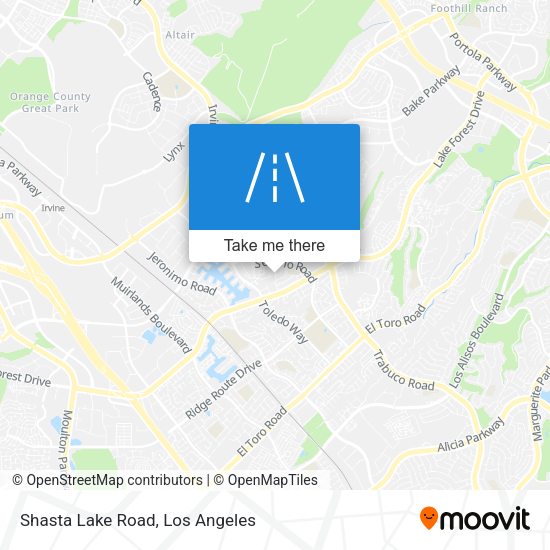 Shasta Lake Road map