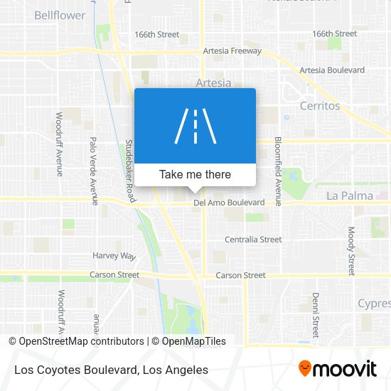Los Coyotes Boulevard map