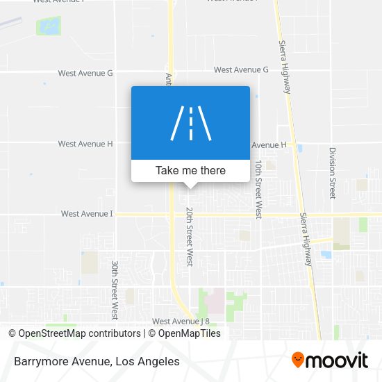 Barrymore Avenue map