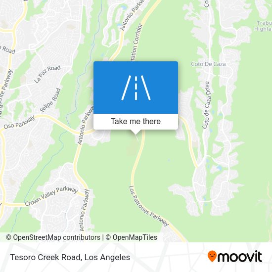 Tesoro Creek Road map