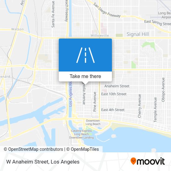 W Anaheim Street map