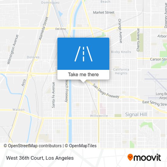 West 36th Court map