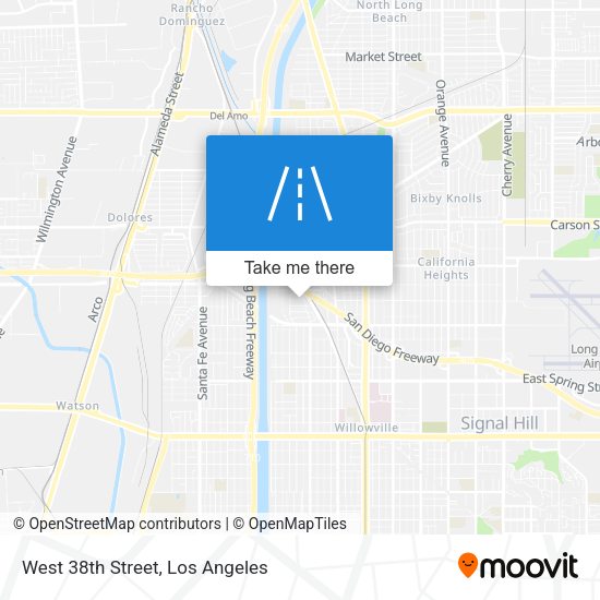 West 38th Street map