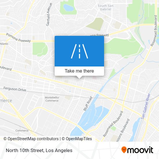 North 10th Street map