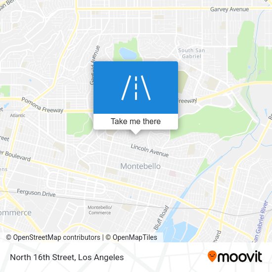 North 16th Street map