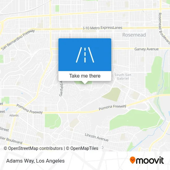Adams Way map