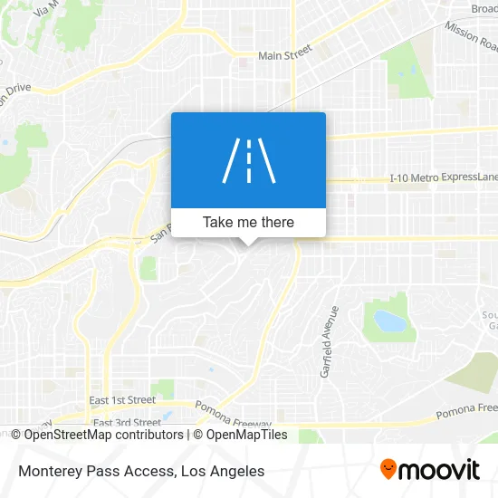 Monterey Pass Access map